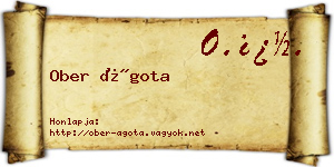 Ober Ágota névjegykártya